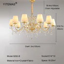GobekUsa Gold Crystal Chandelier with Lamp Shade for Elegant Living Room, Bedroom, and Kitchen