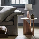 GobekUsa Circular Walnut Wood Coffee Table for Living Room with Solid Nordic Design