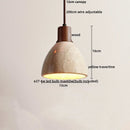 GobekUsa LED Pendant Light: Modern Nordic Wood Canopy Yellow Travertine Luminaire