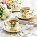 GobekUsa Lemon Pattern Porcelain Tea Set: Teapot, Kettle, Handle Cup, Mugs
