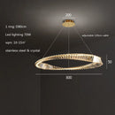 GobekUsa Gold Plated Steel Ring Pendant Lamp with Dimmable LED Lights and K9 Crystals