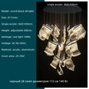 GobekUsa Acrylic Leaf Chandelier LED Light Dimmable Luxury Pendant for Home Decor