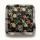 GobekUsa Boho Floral Square Chair Cushions with Faux Fur Trim - Soft & Thick Seat Pad
