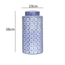 GobekUsa Chinese Retro Ceramics Golden Vase with Cover for Home Décor and Organization