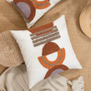 GobekUsa Half-circle Tufted Cotton Canvas Embroidery Throw Pillow Cover - Modern & Stylish
