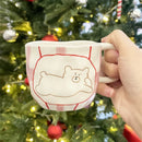 GobekUsa Irregular Ceramic Bear Mug: Handcrafted Coffee Cup for Office and Couples