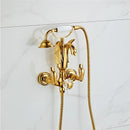 GobekUsa Gold Swan Bathtub & Shower Faucet Set - Wall Mounted Bathroom Mixer Tap