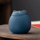 GobekUsa Lucky Cat Tea Storage Jar: Cute Ceramic Can for Household Tea and Candy Storage