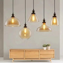 Retro Industrial Gray Glass Pendant Light
