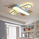 GobekUsa Kids LED Wood Ceiling Light in Yellow & Blue - Minimalist Design
