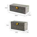 GobekUsa Golden Stone Handle Leather Jewelry Box: Elegant Desktop Storage Container for Home Decor