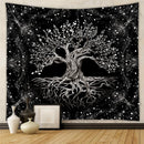 GobekUsa Astrology Chart Tarot Tapestry Wheel Sun Moon Tree Mushroom Wall Hanging