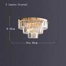 GobekUsa Gold LED Crystal Ceiling Light for Modern Living Room, Luxury Home Decor