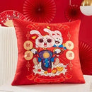 GobekUsa Christmas Elk Pillowcase 45x45cm Farmhouse Red Letter Design