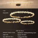 GobekUsa Golden Round Crystal Chandelier | Nordic Luxury LED Halo Chandelier for Living Room