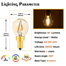 GobekUsa Gold-Tinted Glass LED Filament Bulb, 1W, Warm White (2200K) for Solar Battery Camping