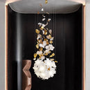 GobekUsa Crystal Flower Chandelier: Luxury Ceiling Pendant Light for Home Decor
