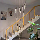 GobekUsa Crystal LED Chandelier: Modern Luxury Staircase & Living Room Hanging Lamp