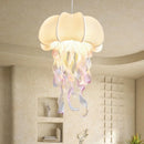 GobekUsa Jellyfish Silk Chandelier: Romantic Pendant Light for Living Room Bedroom Dining Room