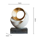 GobekUsa Golden Ring Abstract Resin Figurines, Home Decor, Geometric Design