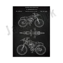 GobekUsa Dirt Bike Patent Blueprint Poster Canvas Wall Art