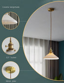 GobekUsa Japanese Ceramic Chandelier Lighting for Kitchen Dining Room Luxury Led Ceiling Lamp