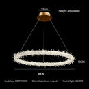 GobekUsa Crystal Flower LED Chandelier Round Ring Pendant for Dining Living Room Lighting