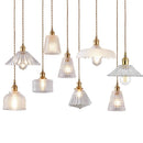 Nordic Glass Pendant Light in Brown and Polished Chrome