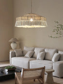 GobekUsa Bohemian Tassel Chandelier: Handmade Nordic Rustic Pendant Lamps for Home and Shop