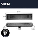 GobekUsa Black 304 Stainless Steel Strip Floor Drain for Toilet, Shower, Large Overflow