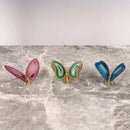 GobekUsa Agate Butterfly Ornament Brass Insect Statue Home Decoration