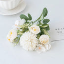 GobekUsa Artificial Hydrangea Tea Rose Bouquet for Home Decor and DIY Wedding Bouquets