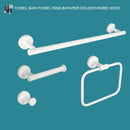 GobekUsa Bathroom Accessory Set: Towel Rack, Toilet Brush, Paper Holder, Toothbrush Holder, Soap Tray