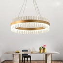 GobekUsa Crystal Ring Chandelier LED Pendant Light Fixture