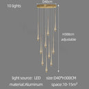 GobekUsa Gold LED Chandelier for Duplex Villa Living Room and Staircase
