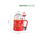 GobekUsa Christmas Planet Ceramic Mug with Lid, Spoon - Xmas Gift Cofee Cup