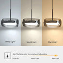 Modern Black Glass Multi-Pendant Chandelier With Remote