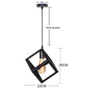 GobekUsa Black Geometric Square Pendant Light for Kitchen Island, Bedroom, Hallway