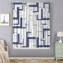 GobekUsa Geometric Grid Printed Curtain Set for Bedroom, Garden & Balcony
