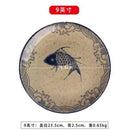 GobekUsa Japanese Fish Print Ceramic Tableware - Special-shaped Large Dinner Plate Set