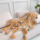 GobekUsa Bohemian Knitted Blanket for Picnic, Office, Bedroom, Sofa, Nap - Multi Purpose Cover