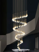 GobekUsa Crystal LED Chandeliers: Elegant Staircase Hanging Lights for Luxe Living Spaces
