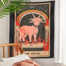 GobekUsa Devil Tarot Goat Wall Hanging Tapestry - Home Decor Hippie Dorm Room