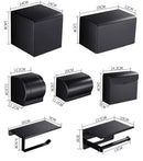 GobekUsa Black Aluminum Bathroom Paper Holder: Elegant Tissue Box Rack & Toilet Paper Holder