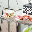 GobekUsa Lily Flower Tea Set with Spoon - High-end Porcelain Cup Saucer Mug