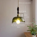 GobekUsa Japanese Style Green Glass LED Pendant Chandelier for Home Decor