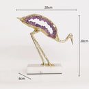 GobekUsa Crystal Crane Sculpture: Green Gem Bird Figurine for Home Decor