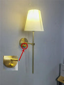 GobekUsa Gold Cloth Lampshade Wall Sconce for Bedroom Living Room Lighting