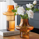 GobekUsa Amber Glass Vase Hydroponics Flower Pots Room Decor Arrangement Floral Vases