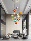 GobekUsa Glass Ball Pendant Light: Modern Handmade Boho Sputnik Fixture for Living Room & Dining Room